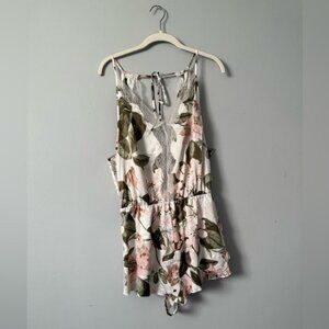 Victoria's Secret Here Comes The Bride White Lace Pink Floral Jumper Babydoll